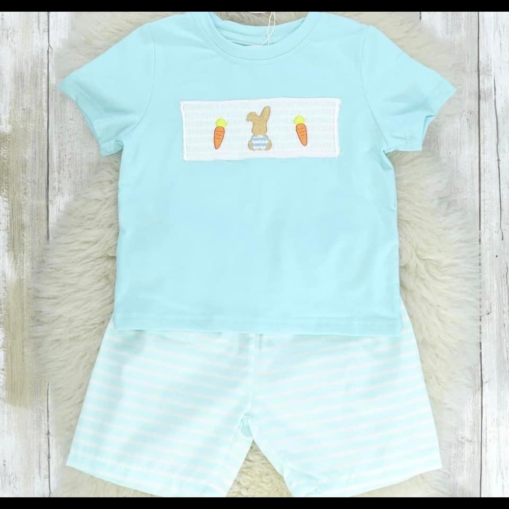 Boys Smocked Easter Short Set